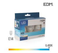 Lot de 3 Ampoules LED E14 5W équivalent à 50W - Blanc du Jour 6400K - Angle 200° - Durée de vie 25000h