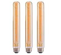 Lot de 3 Ampoules LED Edison Flute Tube -- Non Dimmable -- E27 t30 30 cm Ampoule LED 6W 600LM, Style Rétro Antique Ampoule LED Vintage, Ampoule LED Filament, Verre Ambré --2700K Blanc Chaud