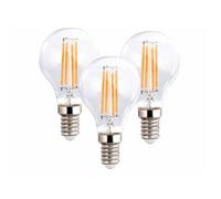 Lot de 3 ampoules LED filament E14 à intensité variable - 4 W - 470 lm - Blanc chaud - Luminea