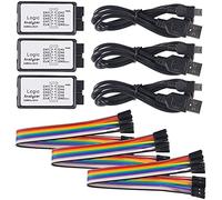 Lot de 3 analyseurs logiques USB avec câble USB 5 MHz 24 MHz 8 canaux UART IIC SPI Debug Logic Analyzer Professionnel Microcontrôleur Appareil Analyseur Réseau pour Arduino FPGA ARM M100 SCM