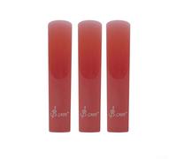Lot de 3 anches de saxophone en résine plastique pour clarinette, soprano, alto, saxophone ténor, contrôle du vent facile, noir, jaune, rouge (rouge)