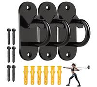 Lot de 3 ancrages de porte pour bande de résistance de gymnastique, mini crochet mural lourd, ancrage monté pour bande d'entraînement de suspension, musculation, physiothérapie, salle de sport à
