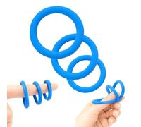 Lot de 3 anneaux d'entraînement de prise en main bleus, renforçateurs de force des doigts, appareils d'entraînement pour les mains en silicone