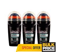 Lot de 3 anti-transpirants roll-on anti-taches L'Oréal Men Expert Carbon Prot...
