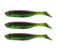 Lot de 3 appâts de pêche artificiels en Forme de Poisson réaliste, Couleurs Vives, matériau PVC, 105 mm, 9,2 g, pour Les Amateurs de pêche en Eau Douce et en Eau salée (#1 Marron Vert)