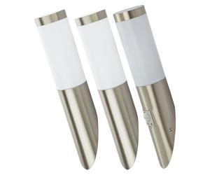 Lot de 3 appliques extérieures LED, détecteurs de mouvement, éclairage de terrasse, éclairage de façade inox