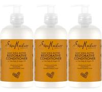 Lot de 3 après-shampoing réparateurs d'humidité au karité (beurre de karité brut, varech et huile d'argan) 384 ml