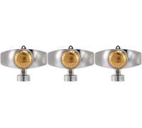 Lot de 3 arroseurs métalliques à 360 degrés, motif carré et circulaire, pour tuyau d'arrosage