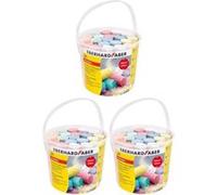 Lot de 3 articles Eberhard Faber - Craies de rue, 3 seaux avec 20 craies de couleur chacun