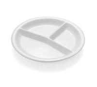 Lot de 3 assiettes à compartiments, Ø 26 cm, 3 compartiments, système Hambourg, blanc, porcelaine
