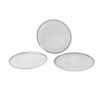 Lot de 3 assiettes plates Ø26 cm San Ignacio avec lignes bleues