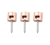 Lot de 3 attaches de câble en métal avec support à vis pour cordons ronds et plats de moins de 7 mm, ancrages élégants pour la maison, le bureau, la gestion murale et le plafond, doré (or rose)