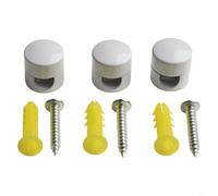 Lot de 3 attaches de câble en métal avec support à vis pour cordons ronds et plats de moins de 7 mm, ancrages élégants pour la maison, le bureau, la gestion murale et le plafond, doré (blanc)