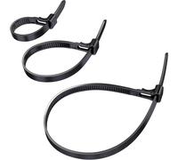 Lot de 3 attaches de câble refermables à haute résistance à la traction (attaches de câble s pour une utilisation durable,noir)-3x40 pièces,150,200mm x 7,4 mm