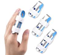 Lot de 3 attelles de doigt - Double pièce en aluminium - Protection des doigts en cas de blessure - Attelle de doigt du majeur - Ensemble de rails d'immobilisation - Protection de soutien (S/M/L)