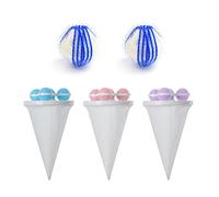 Lot de 3 attrape-poils à lessive, 2 boules de lessive bleues et blanches, épilateur flottant réutilisable pour machine à laver pour chats et chiens, poils d'animaux, collection de débris