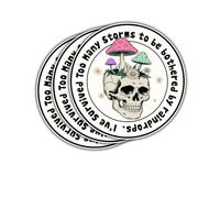 Lot de 3 autocollants amusants en forme de crâne avec inscription « I've Survived Too Many Storms to Be Bothered by Raindrops » - Cadeau pour voiture - Pour ordinateur portable, téléphone, bouteille
