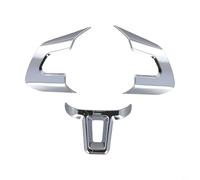 Lot de 3 autocollants argentés pour volant de Golf 6 MK6, MK5, en ABS chromé