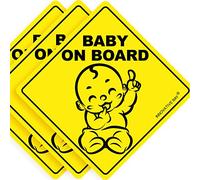 Lot de 3 autocollants « Baby on Board » - Tableau pour bébé - Autocollant de voiture pour bébé - Tableau d'annonce pour bébé - Couleur et forme recommandées par le département américain des Transports