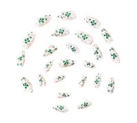 Lot de 3 autocollants courts de remplacement pour ongles blancs scintillants avec décorations 3D Application rapide Scintillate Trifolium Blanc