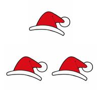 Lot de 3 autocollants de Noël - Motif bonnet de Père Noël - Pour voiture, ordinateur portable, enveloppes de Noël, cadeaux et décoration de fête