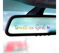 Lot de 3 Autocollants de Rétroviseur de Voiture avec Confiance en Dieu (Laser)