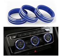 Lot de 3 autocollants en métal pour bouton de climatisation Volkswagen Car Interior Decoration Trims Metal Decal Stickers Protège les surfaces du cadre des rayures, de la poussière et de l'usure.