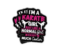 Lot de 3 autocollants en vinyle avec citation « I'm a Karate Girl » pour femmes, adolescents, enfants, combattantes, étudiants Dojo, ordinateur portable, bouteille d'eau, scrapbooking, carnet, journal