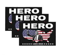 Lot de 3 autocollants en vinyle CharlieKirk is My Hero pour pare-chocs, Justice for Charlie, un véritable patriot Charlie Kirk, Rest in Peace CharlieKirk Freedom pour voiture, camion, fenêtre