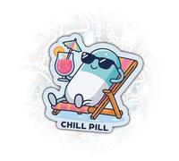 Lot de 3 autocollants en vinyle imperméable pour ordinateur portable, journal, bouteille d'eau - Cadeau de relaxation mignon pour filles épuisées, collègues, thérapeutes (7,6 cm)