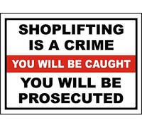 Lot de 3 autocollants en vinyle - Lot de 3 autocollants de sécurité et d'avertissement et d'entrepôt - Le vol à l'étalage est un signe de crime (8,9 x 12,7 cm)