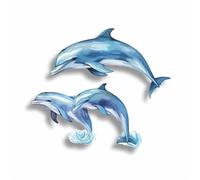 Lot de 3 autocollants en vinyle motif dauphin sautant pour décoration murale, couvrir les marques, mugs et tasses, pare-chocs de voiture, douche et carrelage, toilettes, ordinateur portable et plus