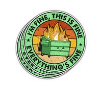 Lot de 3 autocollants « It's Fine I'm Fine Everything is Fine », « It's Fine Im Fine Everythings », « This is Fine » - Autocollants amusants pour la santé mentale - Pour ordinateur portable,