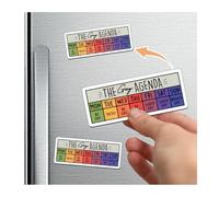 Lot de 3 autocollants magnétiques subtils LGBTQ+, motif drapeau du progrès de la fierté, LGBT Queer Safe-Space Ally, LGBTQIA arc-en-ciel 3 pièces 7,6 x 3,1 cm pour voiture, réfrigérateur, casier