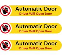 Lot de 3 autocollants pour porte automatique, autocollants d'avertissement « Driver Will Open Doors », autocollants d'avertissement « Do Not Touch » - 12,7 x 2,5 cm - En vinyle imperméable pour taxi