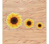 Lot de 3 autocollants réfléchissants en vinyle motif tournesol pour voiture, bateau, ordinateur portable, tasse et téléphone 06140 5,1 cm