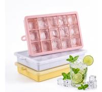 Lot De 3 Bac a Glacon Moule Glacons Avec Couvercle Silicone Ice Cube Tray | Bacs à Glaçons 15 Petits Pour Congélateur Carrés Moule Glace Empilable Reutilisable Sans BPA Empilable Cocktail Whiskey Café
