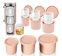 Lot de 3 bacs à glaçons en silicone pour gobelets Stanley Cup - Sans BPA - Accessoires pour café glacé - Rose