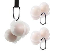 Lot de 3 bacs à œufs pour 2 œufs, boîte à œufs portable avec mousqueton, porte-œufs, en plastique transparent, pour réfrigérateur, cuisine, extérieur, pique-nique, camping