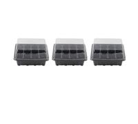Lot de 3 bacs de germination auto-arrosage 12 cellules pour culture hydroponique avec couvercle pour jardin et maison