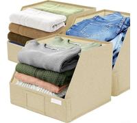 Lot de 3 bacs de rangement en tissu pliables, organiseurs trapézoïdaux, accès rapide pour placard, armoire, bureau pour n'importe quelle pièce et organisation de la maison (Kaki)