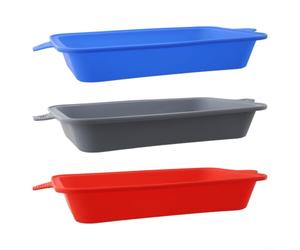 Lot de 3 bacs récupérateurs de graisse réutilisables en silicone compatibles avec Weber - Résistants à la chaleur - Passe au lave-vaisselle - Accessoires de barbecue - 21,8 x 15,2 cm