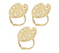Lot de 3 bagues de vernis à ongles en métal pour manucure