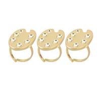 Lot de 3 bagues de vernis à ongles en métal pour nail art