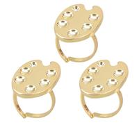 Lot de 3 bagues pour nail art - Support de vernis à ongles en métal - Outil pour manucure du bout des doigts