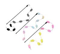 Lot de 3 baguettes pour chat - Jouets pour canne à pêche d'intérieur - Jouet coloré pour chat - Jouet interactif pour chat - Canne à pêche pour chat - Jouets pour faire de l'exercice, de l'activité et