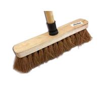 Lot de 3 balais de ménage en Fibres de Coco Naturel | Longueur 29 cm | Douille vissante Plastique | Manche Bois 1,25 m | Kibros 2051x3