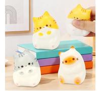 Lot de 3 balles antistress mignonnes en forme de chat - Squishy - Jouet anti-stress pour enfants et adultes - Jouet kawai QIEDOVIEY