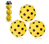 Lot de 3 balles de pickleball silencieuses en mousse - Balles d'exercice de pickleball douces - Silencieuses - Pour s'entraîner à l'intérieur - Avec tube de balle