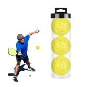 Lot de 3 balles de pickleball silencieuses pour pratiquer | Perceuses de pickleball de 74 mm qui chauffent assez longtemps, boule de cornichon creuse pour intérieur et ex